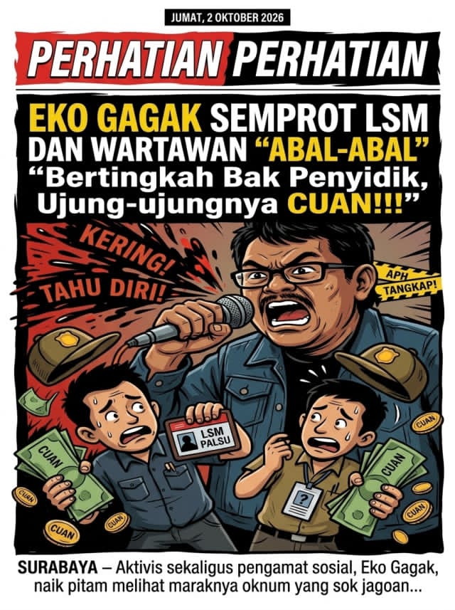 Eko Gagak "Semprot" LSM dan Wartawan "Abal-Abal", Bertingkah Bak Penyidik, Ujung-ujungnya Cuan!!!
