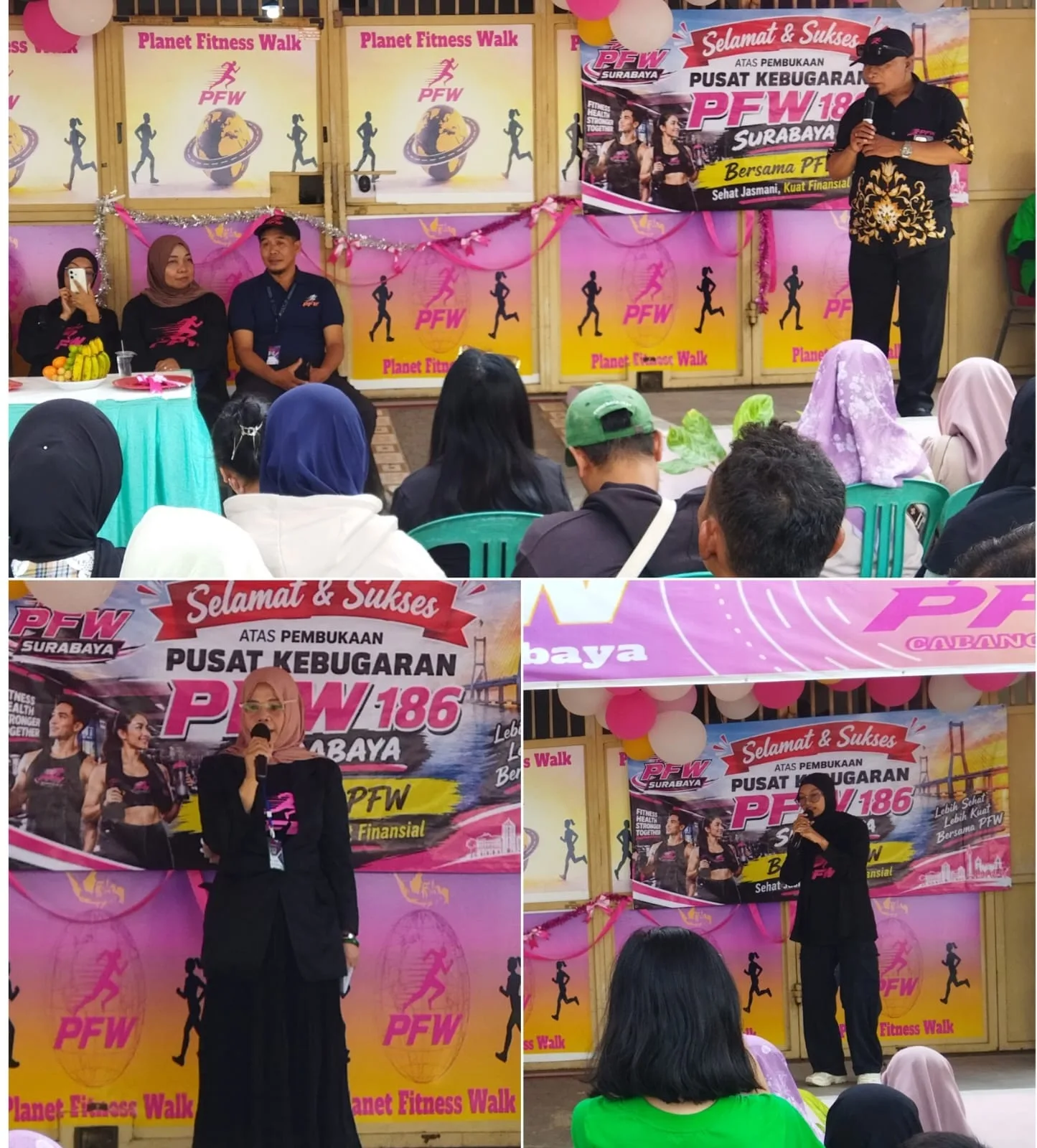 Pusat Kebugaran PFW 186 Surabaya", dengan Slogan "Bersama PFW : Sehat Jasmani, Kuat Finansial"