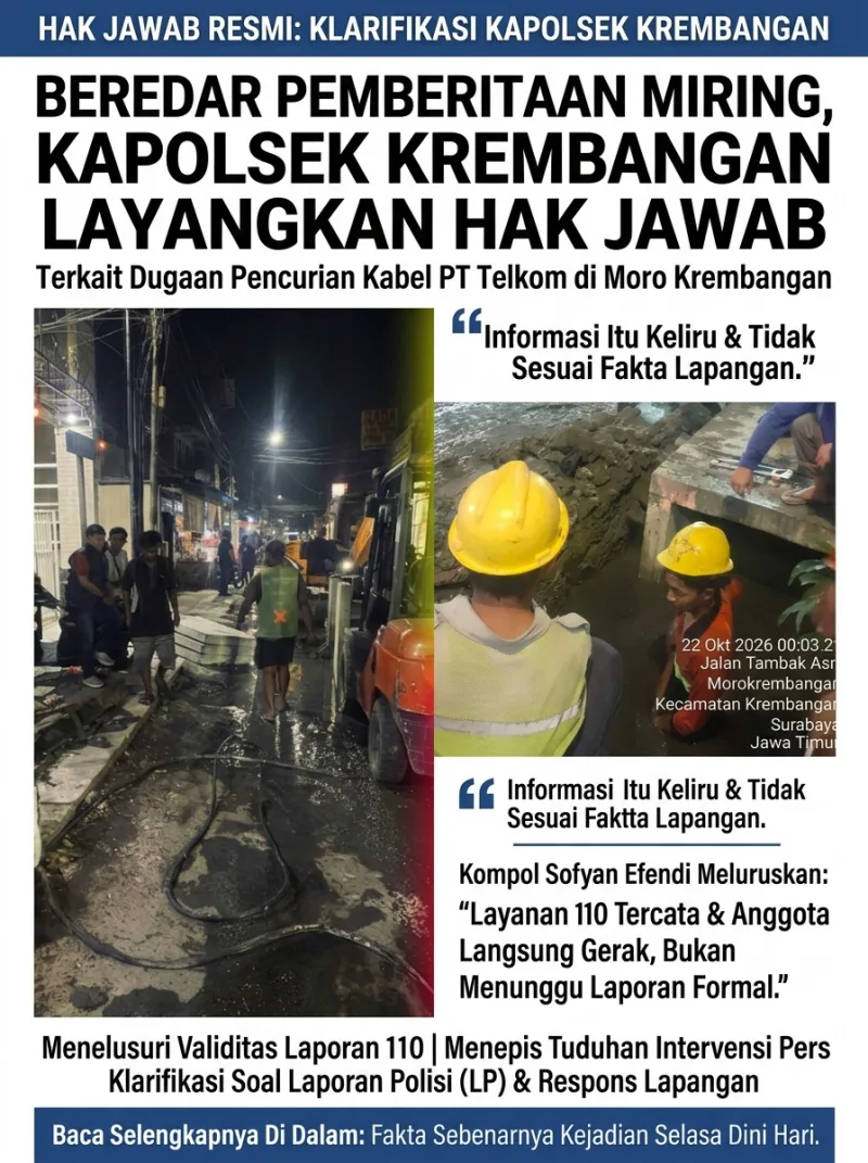 Kapolsek Krembangan : Pengabdian Kami Nyata, Tiada Pembiaran Aduan Masyarakat Melalui Command Center 110