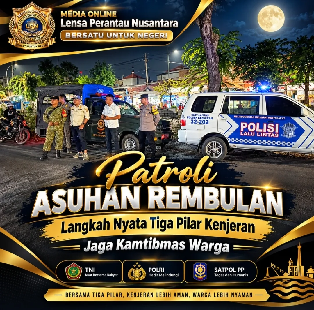 Cegah Gengster dan Kriminalitas, Tiga Pilar Kenjeran-Bulak Gelar Patroli Asuhan Rembulan