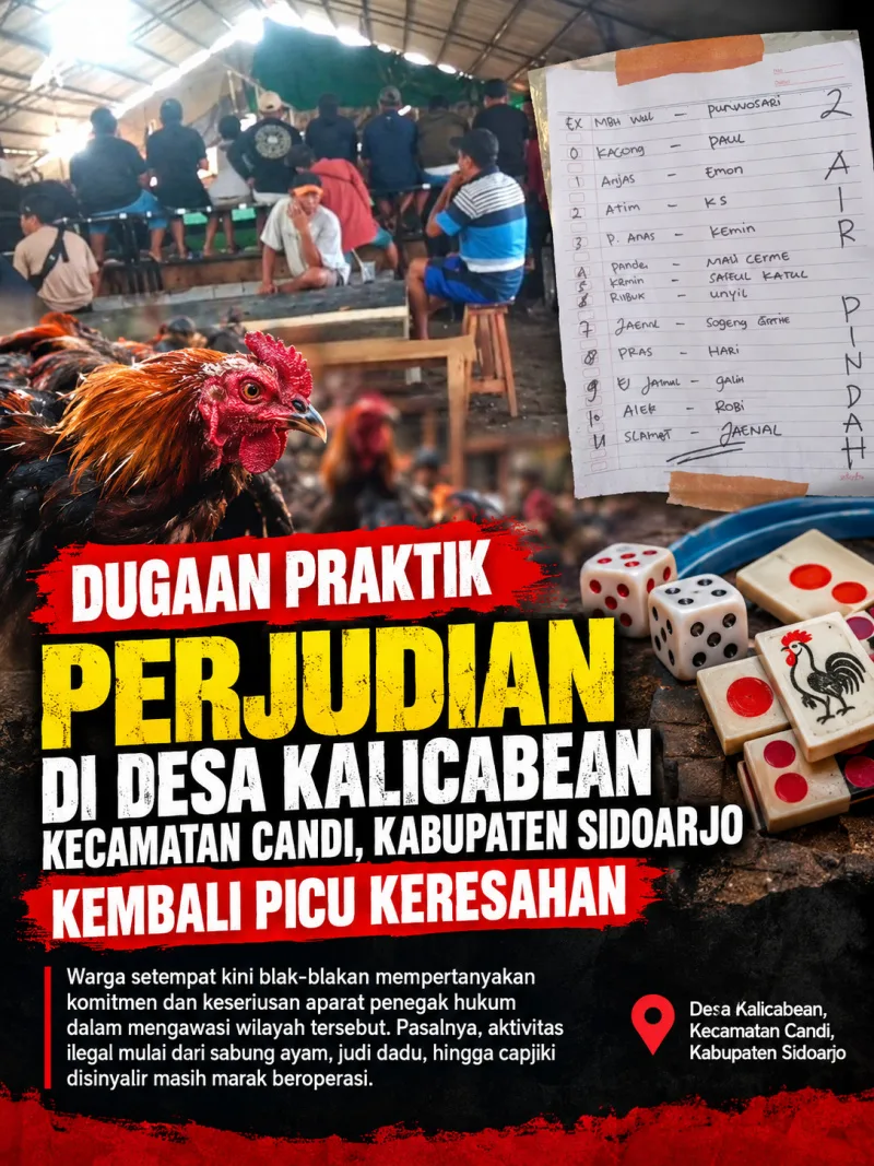 Mengendus 'Las Vegas' Kalicabean, Mengapa Judi Sabung Ayam di Sidoarjo Tak Kunjung Padam???