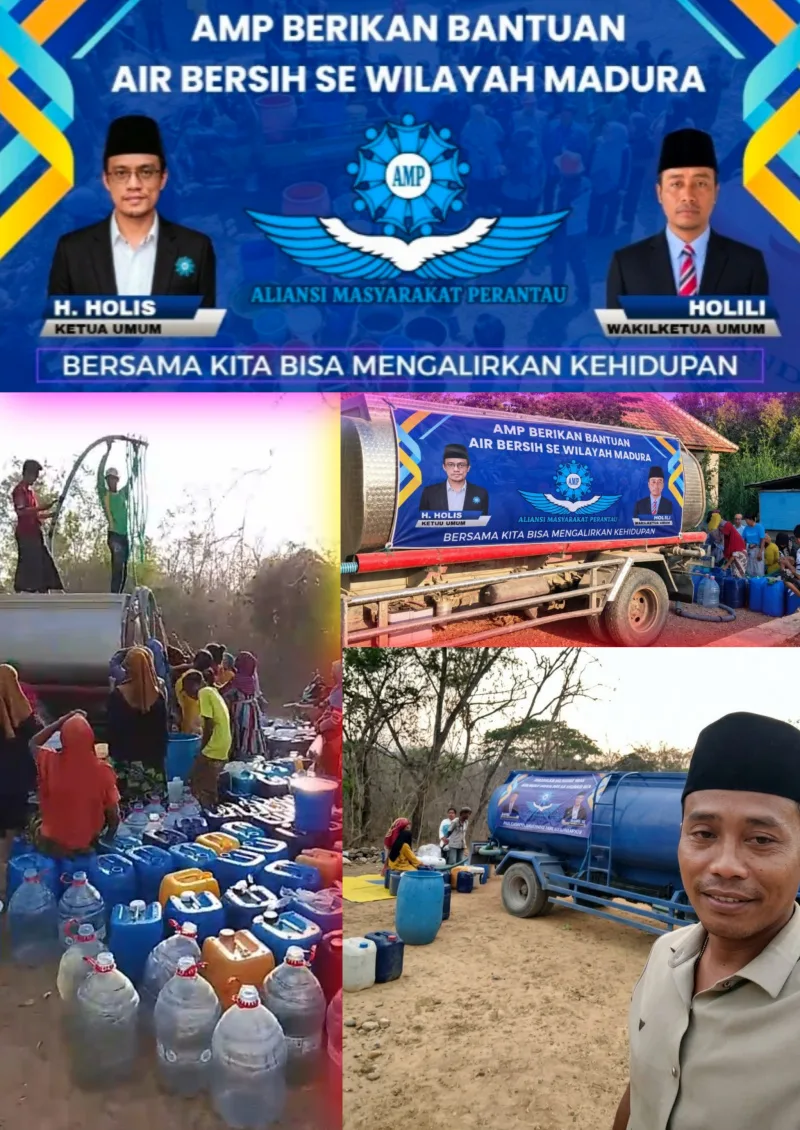 Ringankan Beban Kekeringan, Aliansi Masyarakat Perantau (AMP) Salurkan Bantuan Air Bersih Se-Wilayah Madura
