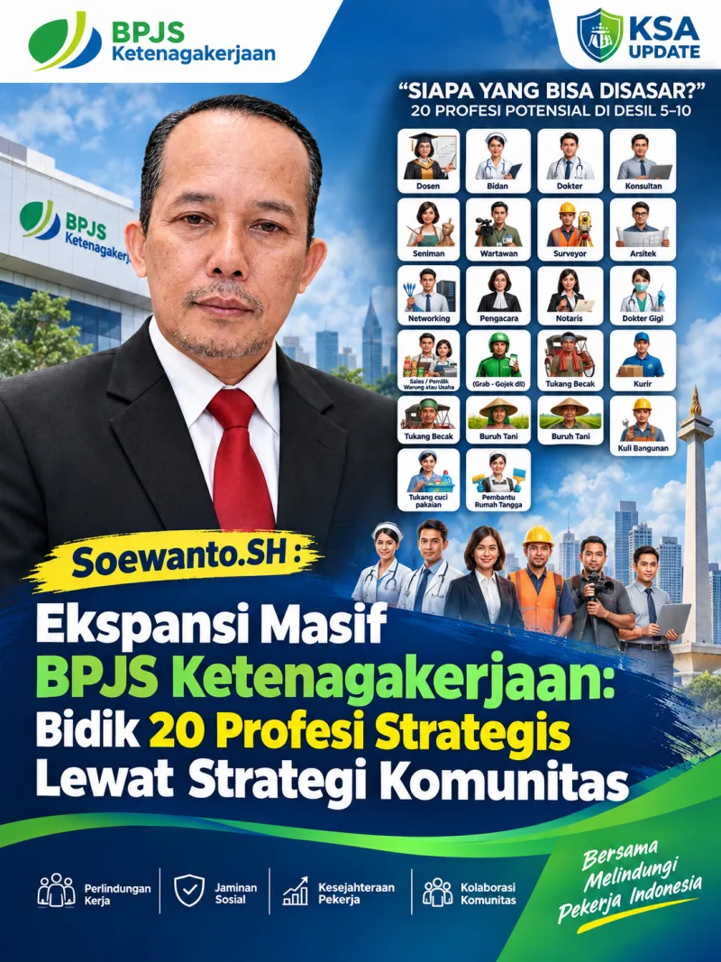 Soewanto.SH : Ekspansi Masif BPJS Ketenagakerjaan: Bidik 20 Profesi Strategis Lewat Strategi Komunitas