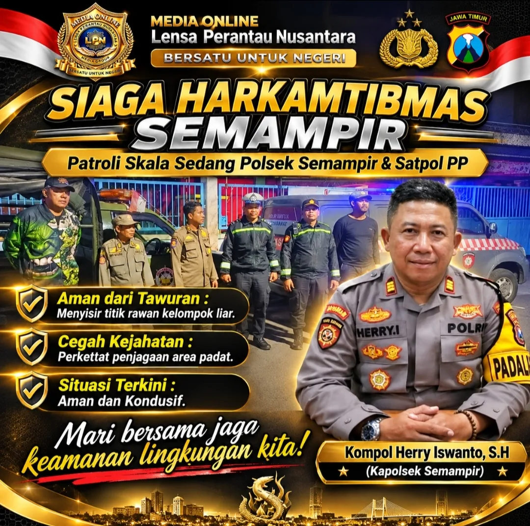 ​Pastikan Akhir Pekan Kondusif, Kanit Samapta Polsek Semampir Pimpin Patroli Harkamtibmas Bersama Satpol PP