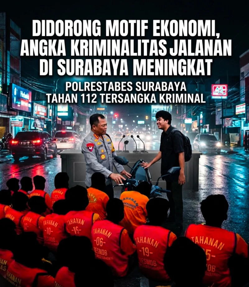 Bongkar 157 Kasus Kriminal di Surabaya, Polisi Ungkap Alasan Klasik di Balik Aksi Nekat Para Pelaku