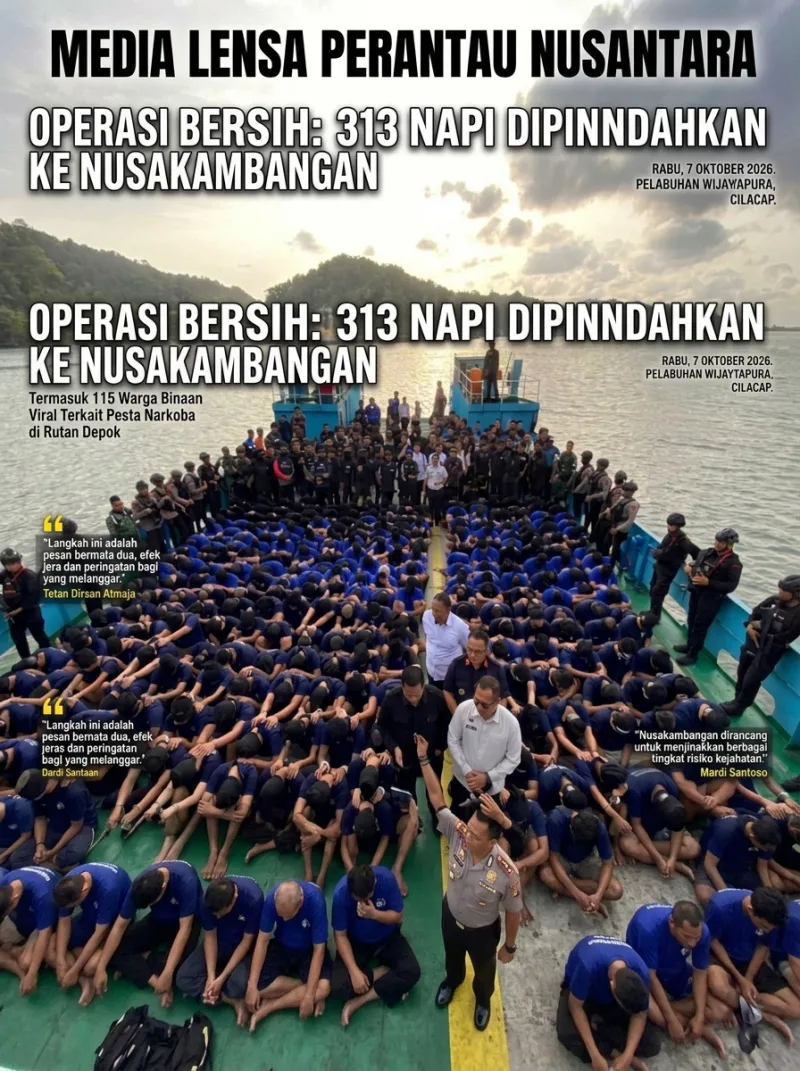 Pembersihan Internal Sipir dan Warga Binaan, Ditjenpas Kirim 313 Narapidana Lintas Wilayah ke Nusakambangan