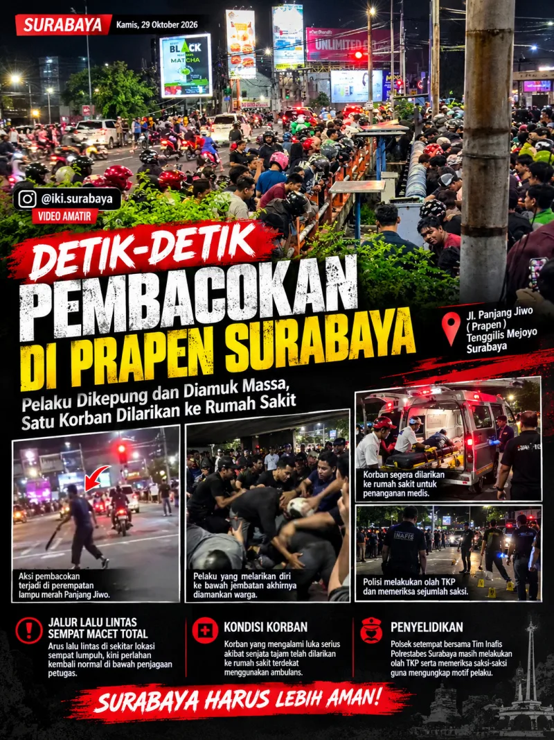 Gempar Pembacokan di Panjang Jiwo, Pelaku Kabur ke Bawah Jembatan, Terdampar Dikepung Ratusan Warga