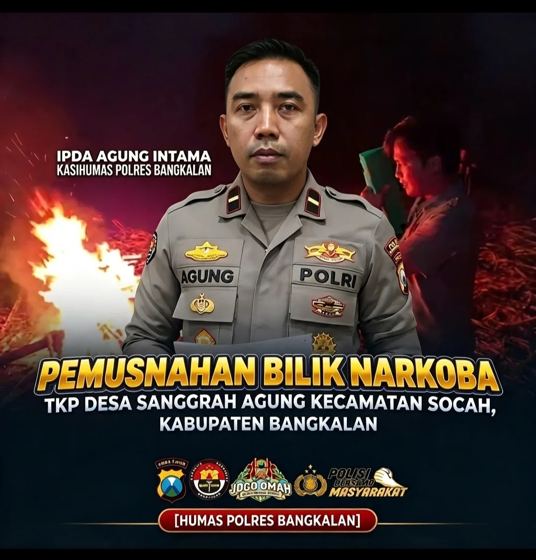 Gempur Sarang Narkoba, Polres Bangkalan Ratakan Bilik Sabu di Socah hingga Jadi Abu!