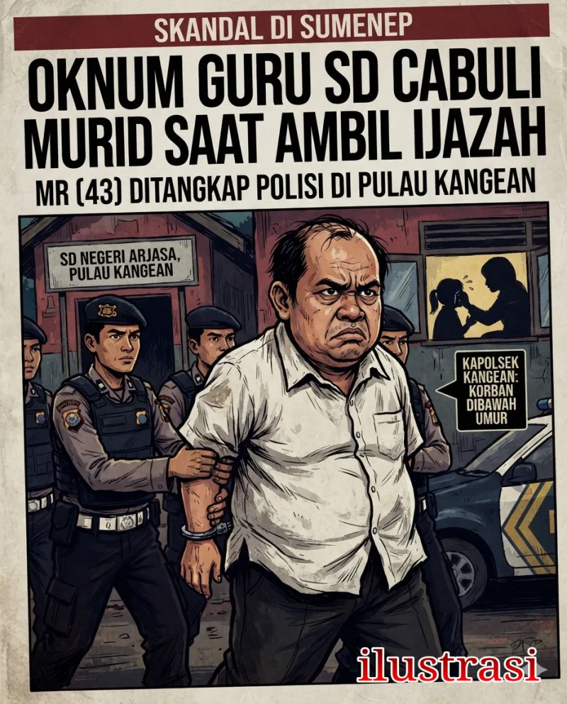 Syahwat Buta Oknum Guru SD di Sumenep, Korban Dicabuli saat Hendak Ambil Ijazah