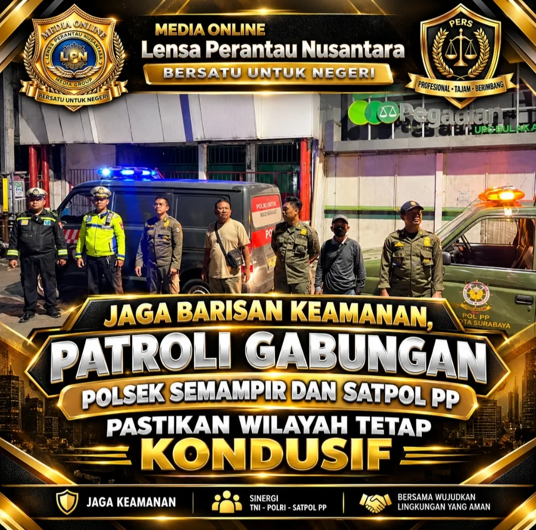 Menjaga Ketenangan Warga, Polsek Semampir dan Satpol PP Rajut Keamanan Wilayah