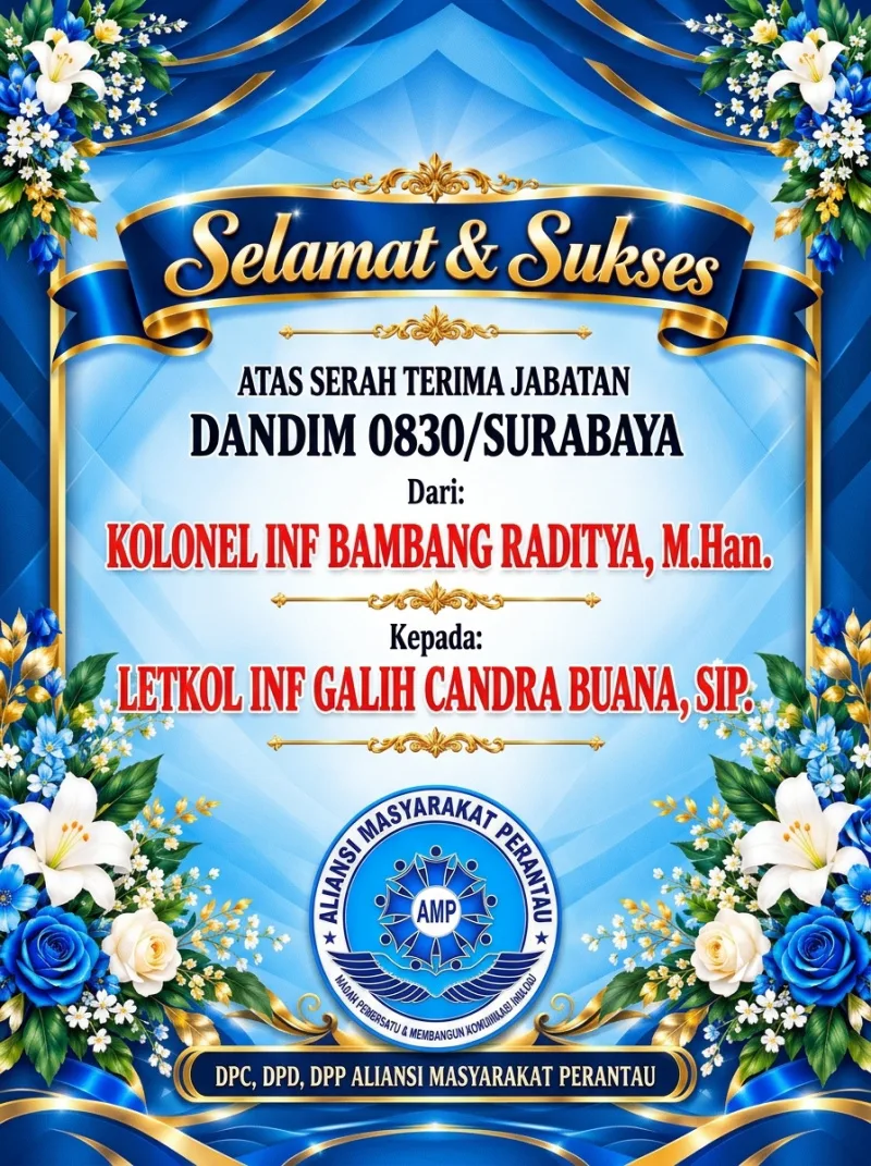 Jaga Stabilitas Surabaya, Aliansi Masyarakat Perantau Dukung Penuh Kepemimpinan Baru Dandim 0830